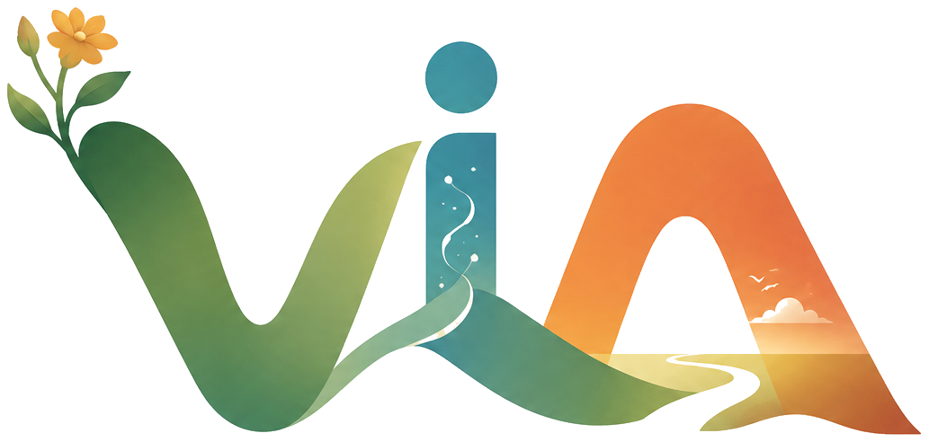 VIA mark — growth, possibility, and openness in one flow